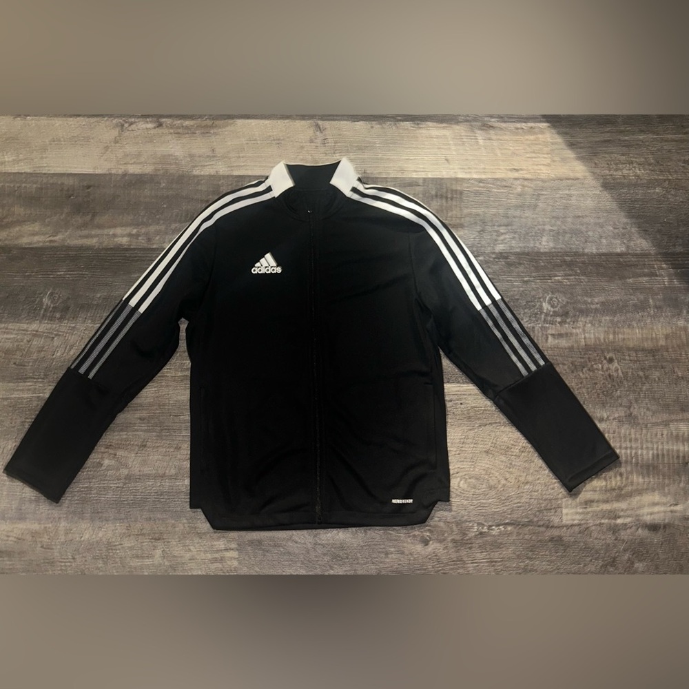 Adidas Jacket Black, White, & Light Grey